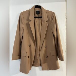 Open Style Long Length Blazer Tan Large